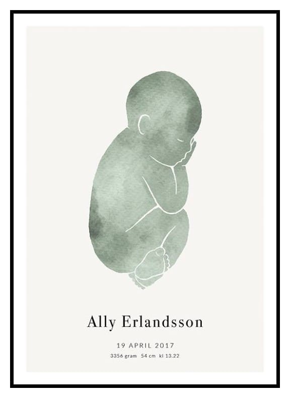 Bébé Vert Poster Personnalisé (50x70 cm) - Poster Store