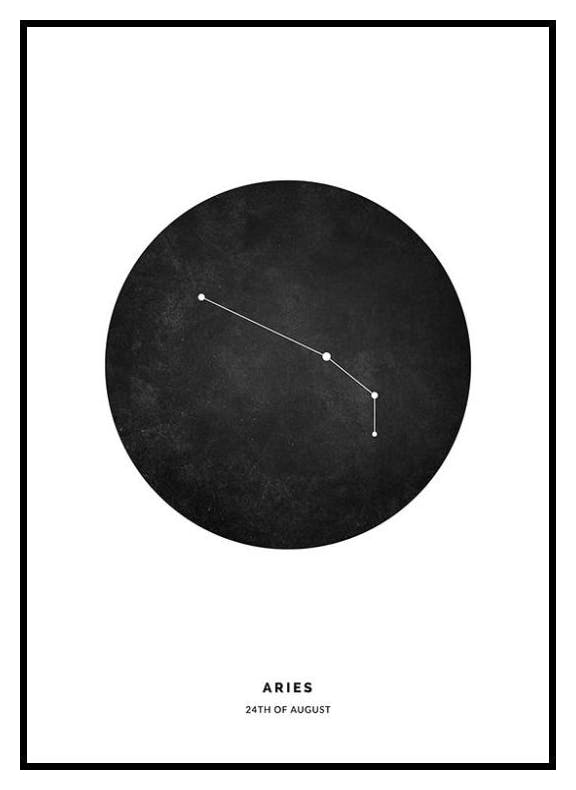 Stjernetegn Svart Væren personlig plakat (30x40 cm) - Poster Store