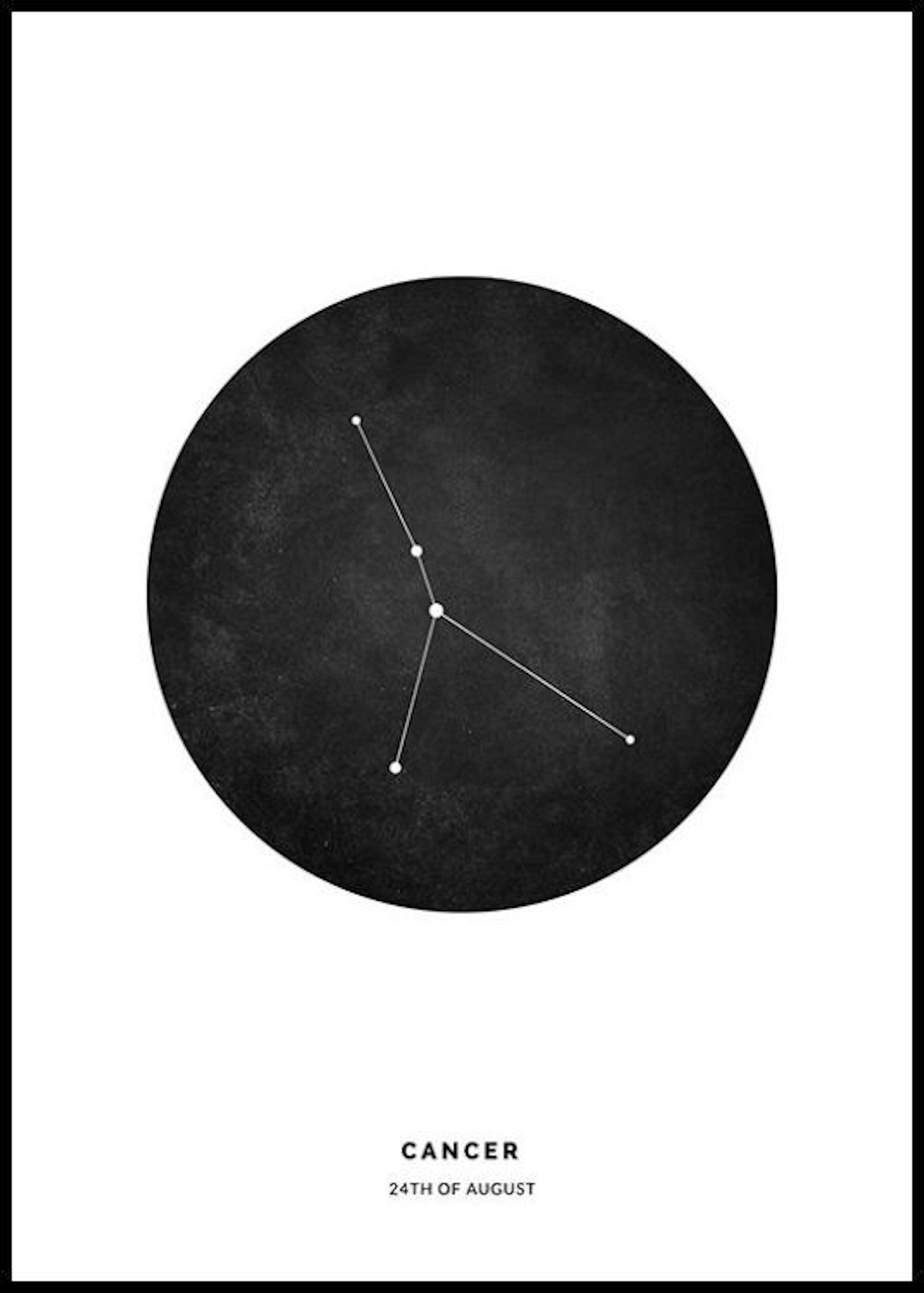 Segno zodiacale Cancro nero poster personalizzato 0