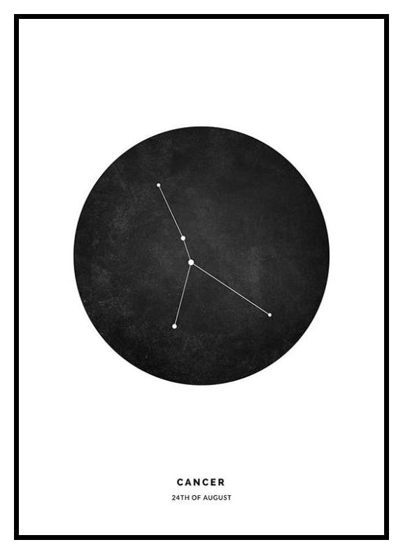 Sternzeichen Schwarz Krebs Personalisiert Poster (30x40 cm) - Poster Store