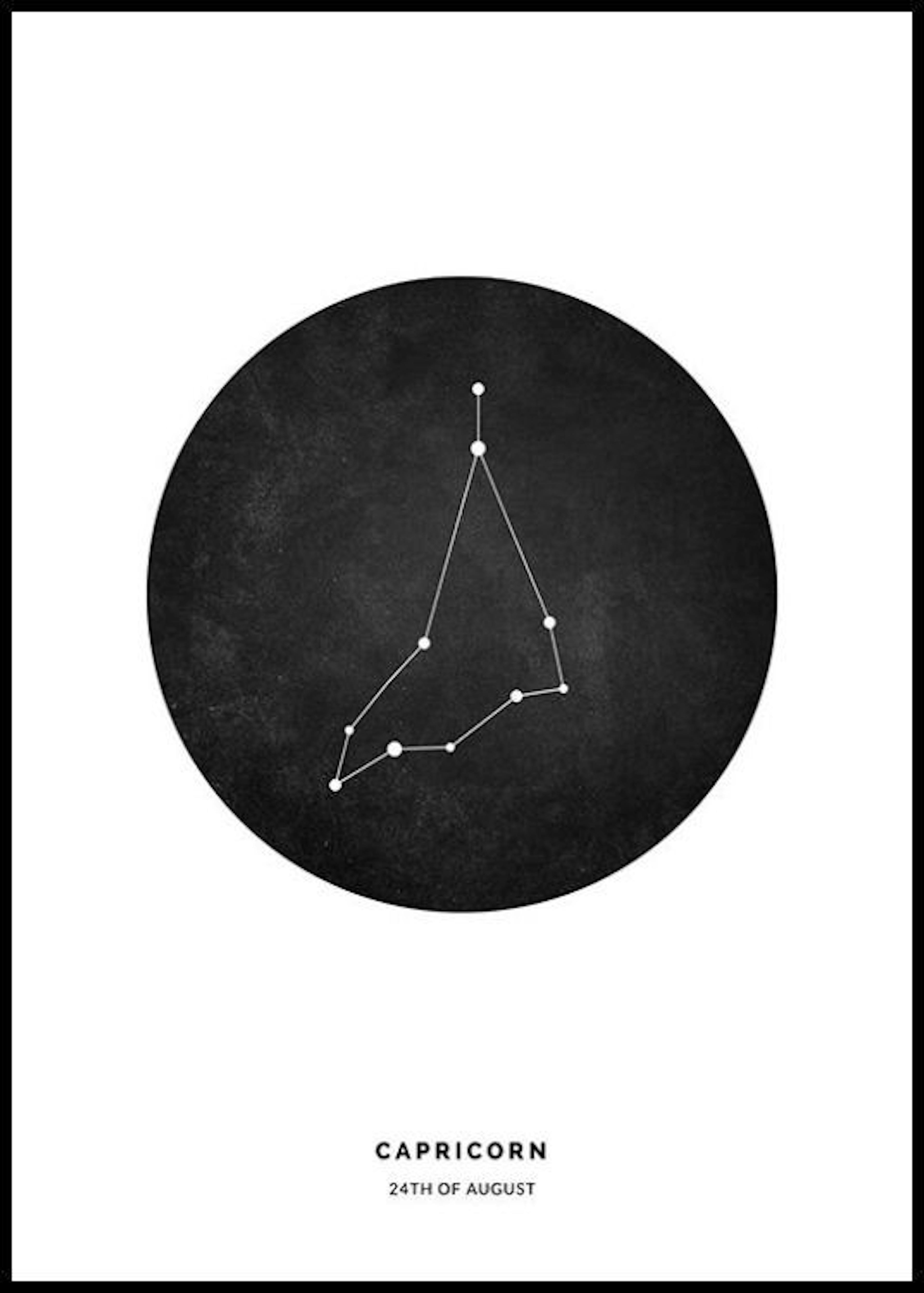 Segno zodiacale Capricorno nero poster personalizzato 0