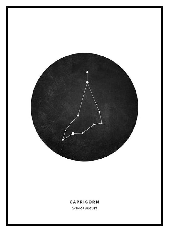 Star Sign Black Capricorn Personal Poster (30x40 cm) - Poster Store