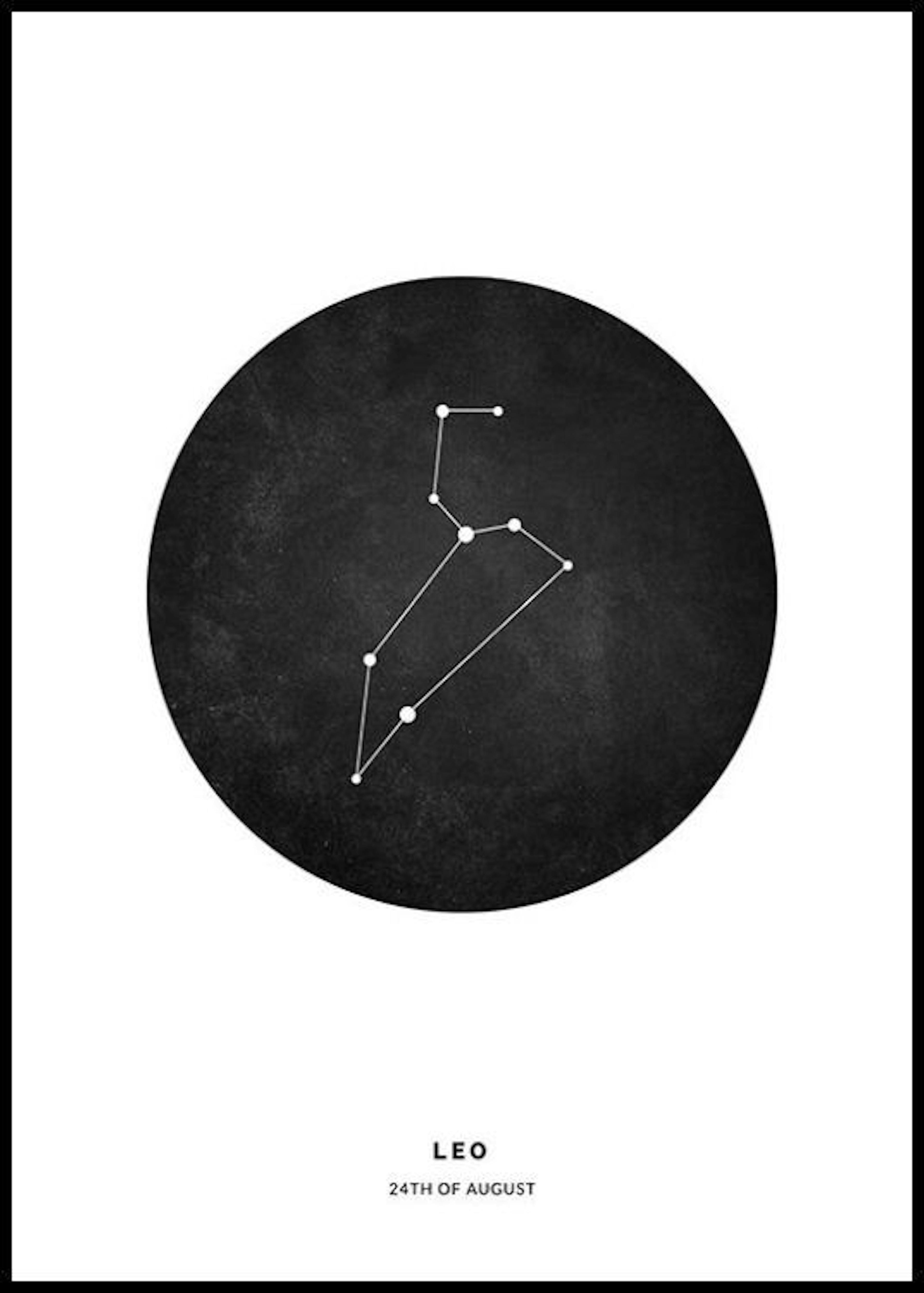 Segno zodiacale Leone nero poster personalizzato 0