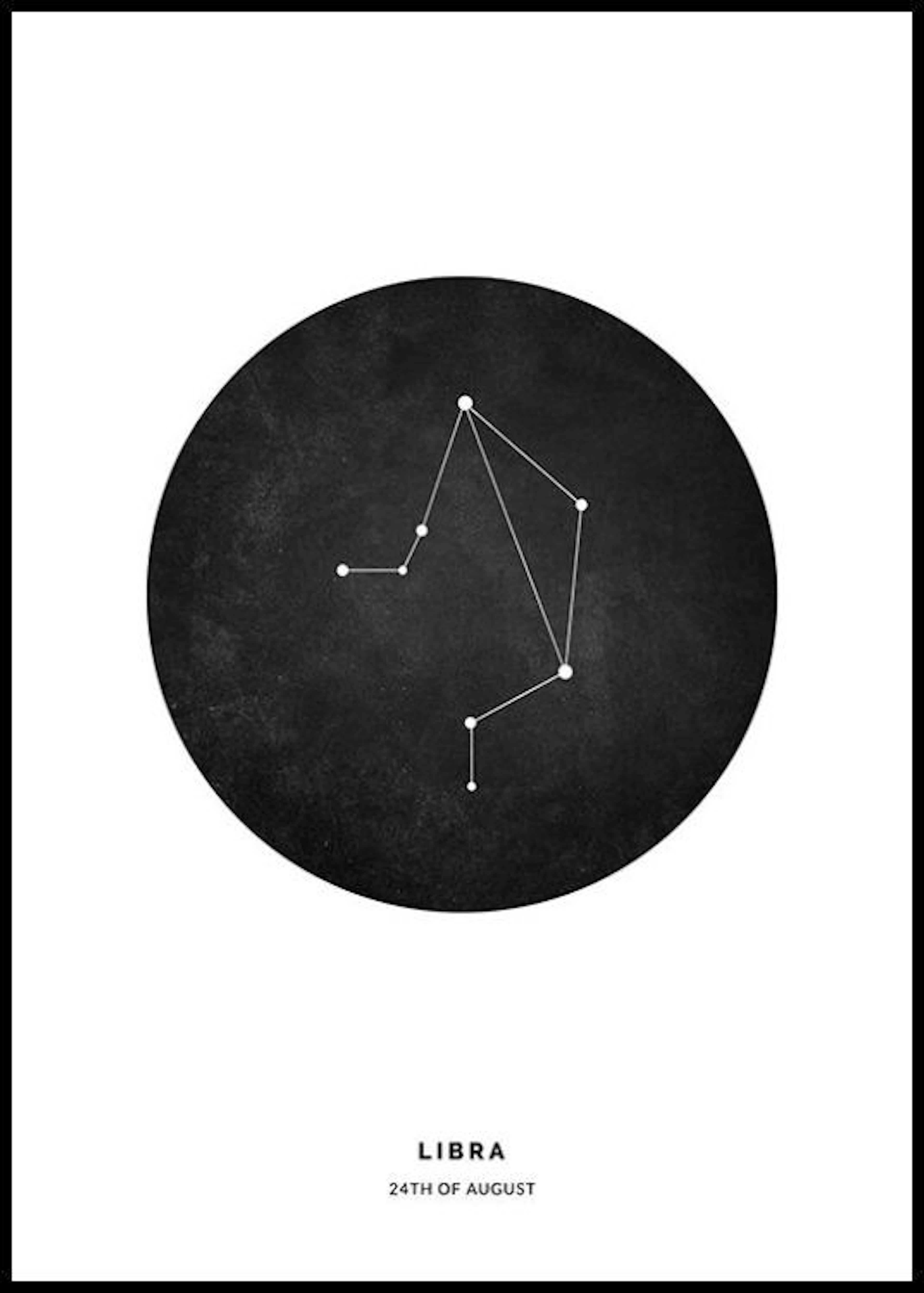 Segno zodiacale Bilancia nero poster personalizzato 0