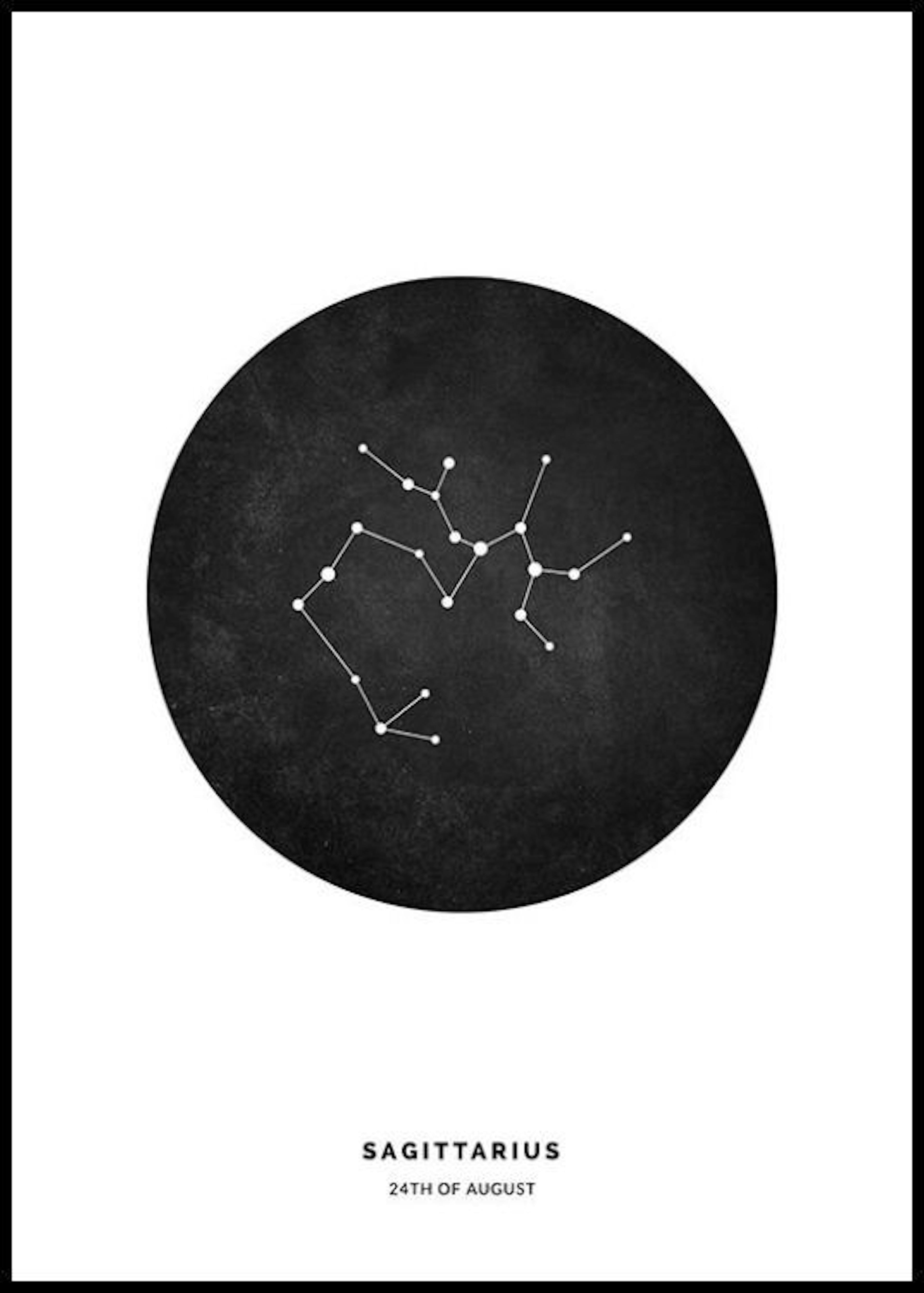 Signe du Zodiaque Noir Sagittaire Poster Personnalisé 0