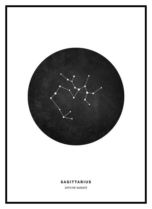 Prints Star Sign Black Sagittarius Personal Poster (30x40 cm) - Poster Store