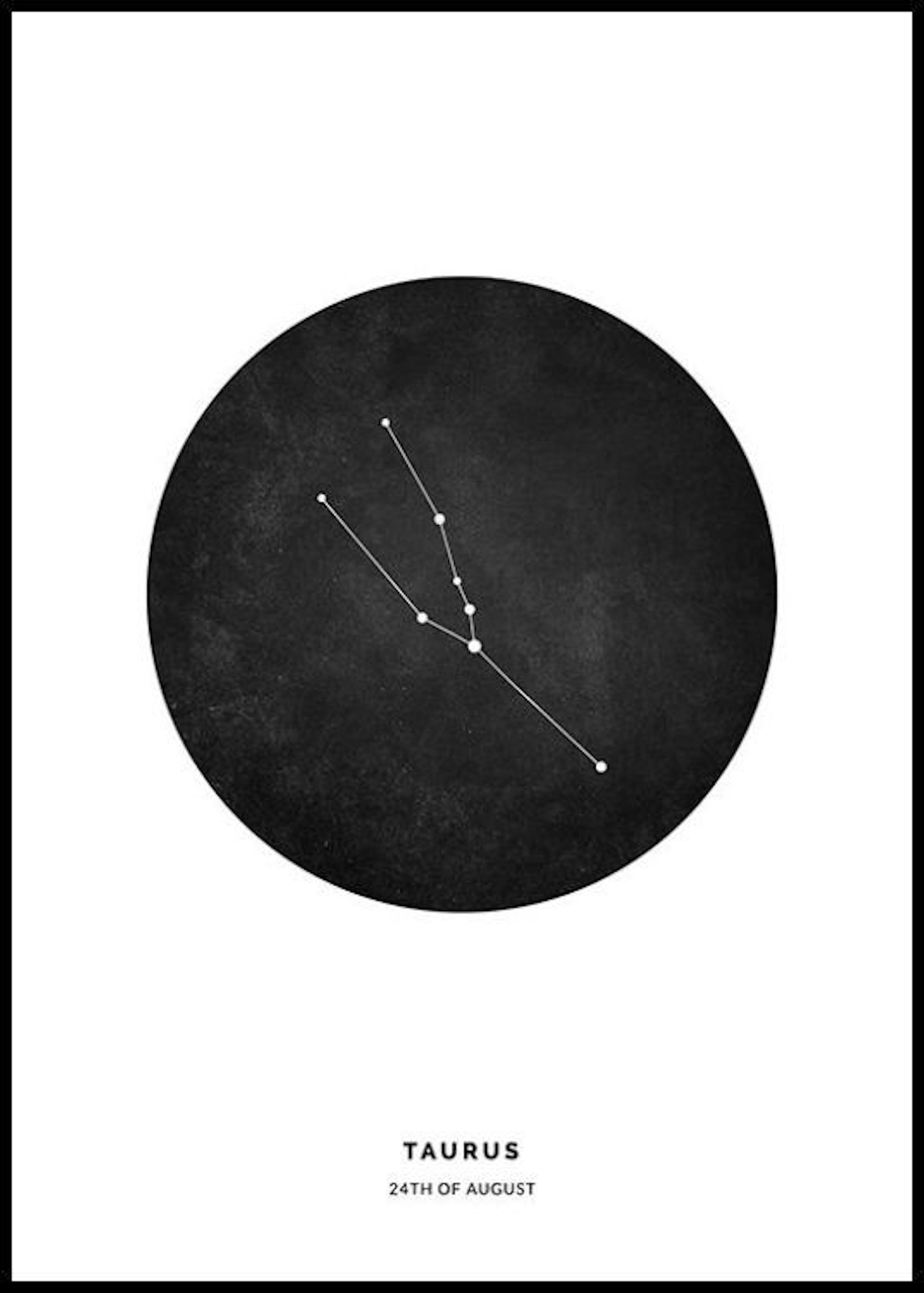 Segno zodiacale Toro nero poster personalizzato 0
