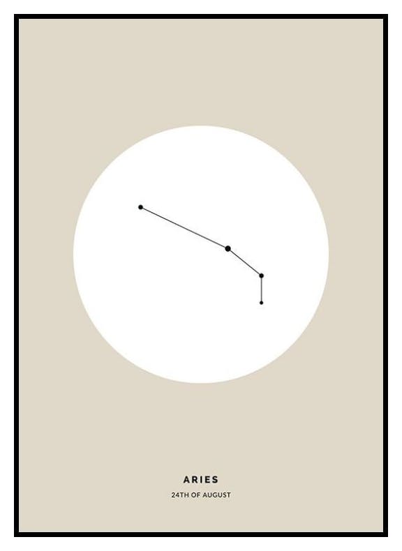 Star Sign Beige Aries Personal Poster (50x70 cm) - Poster Store