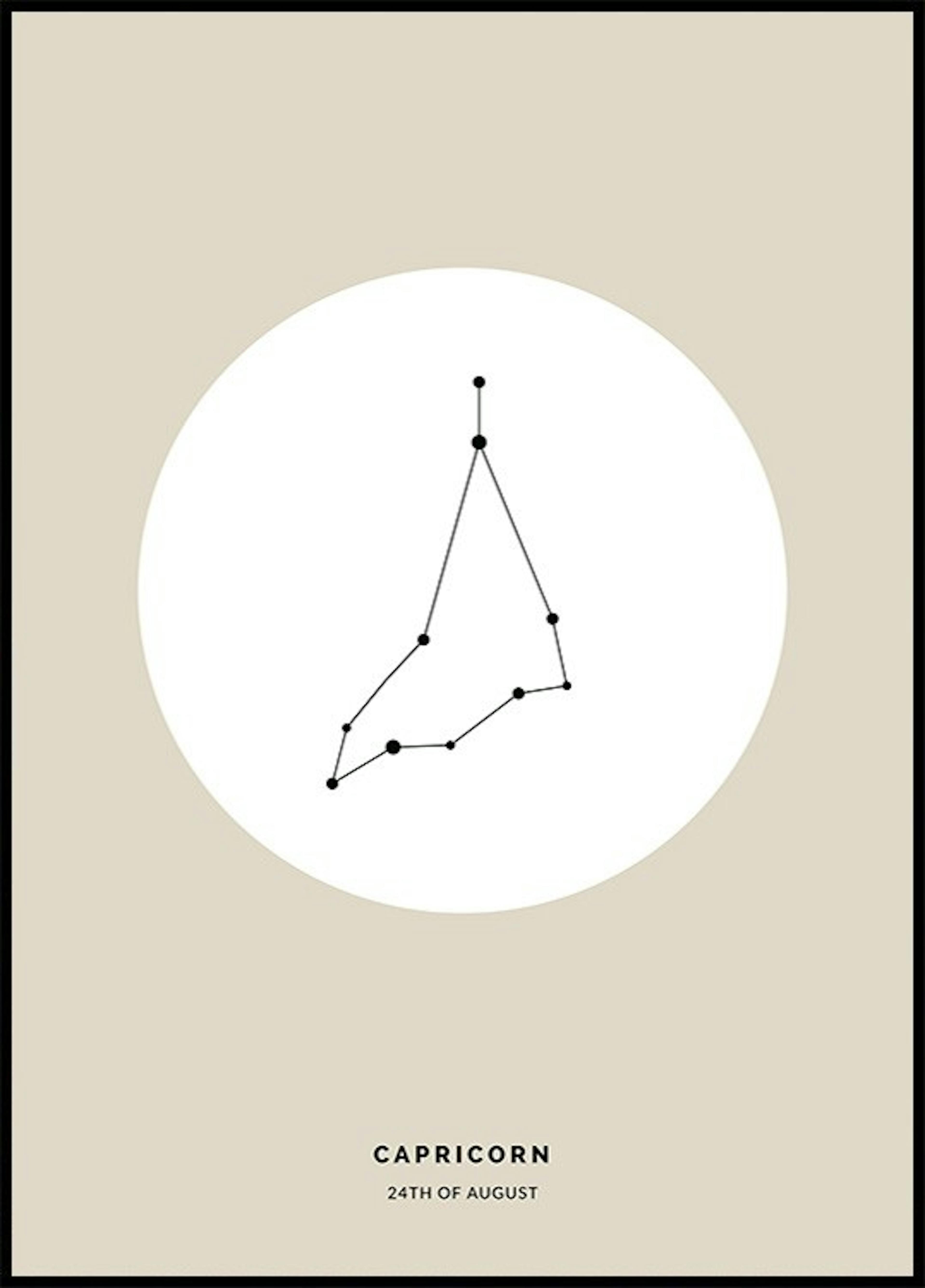 Segno zodiacale Capricorno beige poster personalizzato thumbnail