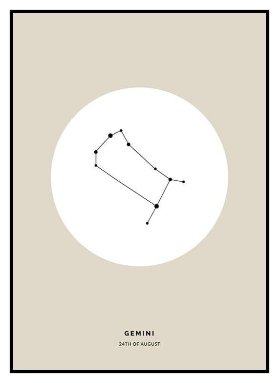 Sternzeichen Beige Zwilling Personalisiert Poster (50x70 cm) - Poster Store