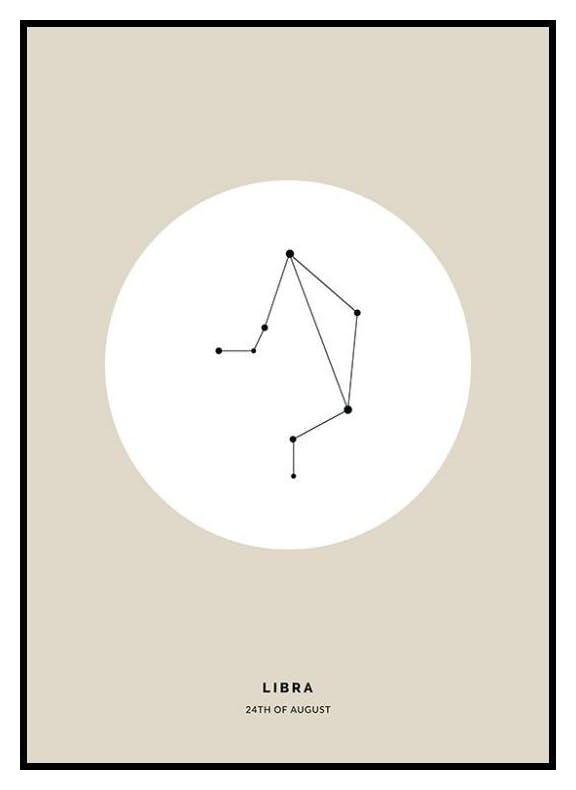 Star Sign Beige Libra Personal Poster (30x40 cm) - Poster Store