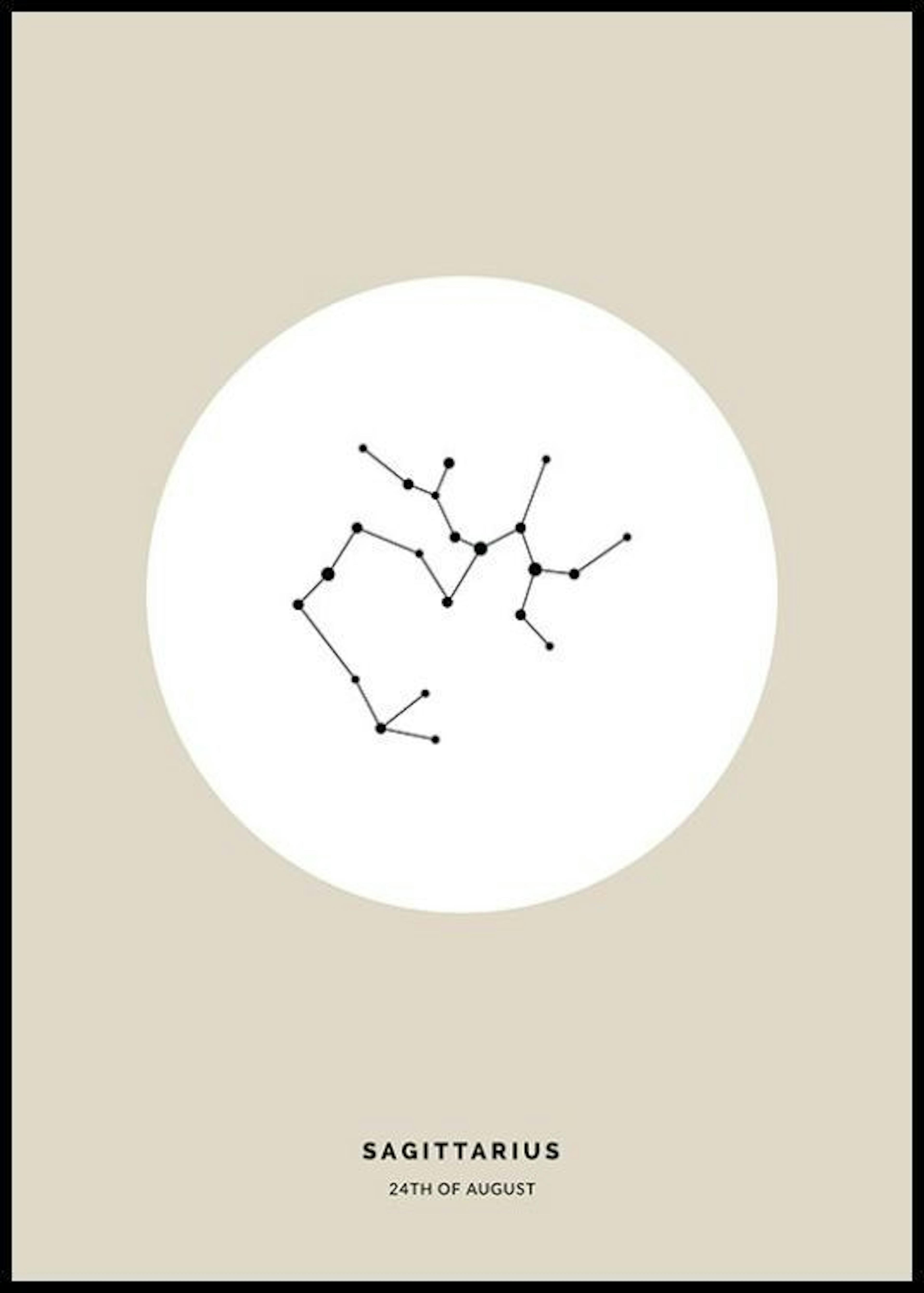 Segno zodiacale Sagittario beige poster personalizzato thumbnail