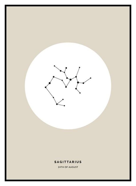 Signe du Zodiaque Beige Sagittaire Poster Personnalisé (50x70 cm) - Poster Store