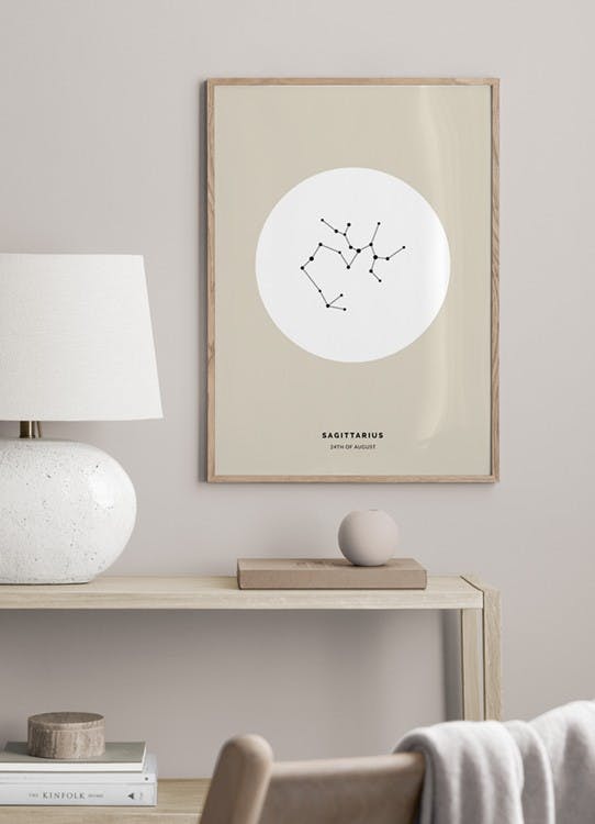 Star Sign Beige Sagittarius Personal Poster (30x40 cm) - Poster Store