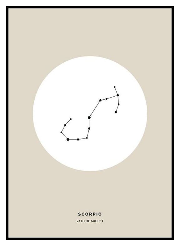 Stjernetegn Beige Skorpionen personlig plakat (50x70 cm) - Poster Store