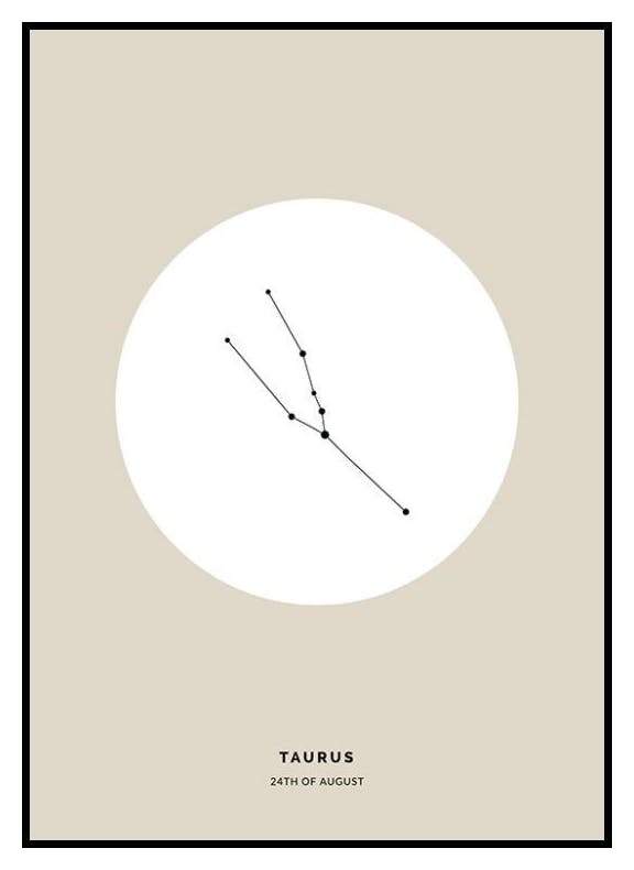 Star Sign Beige Taurus Personal Poster (50x70 cm) - Poster Store
