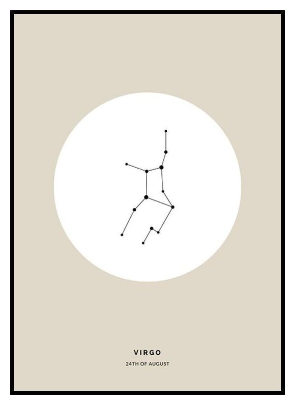 Signe du Zodiaque Beige Vierge Poster Personnalisé (30x40 cm) - Poster Store