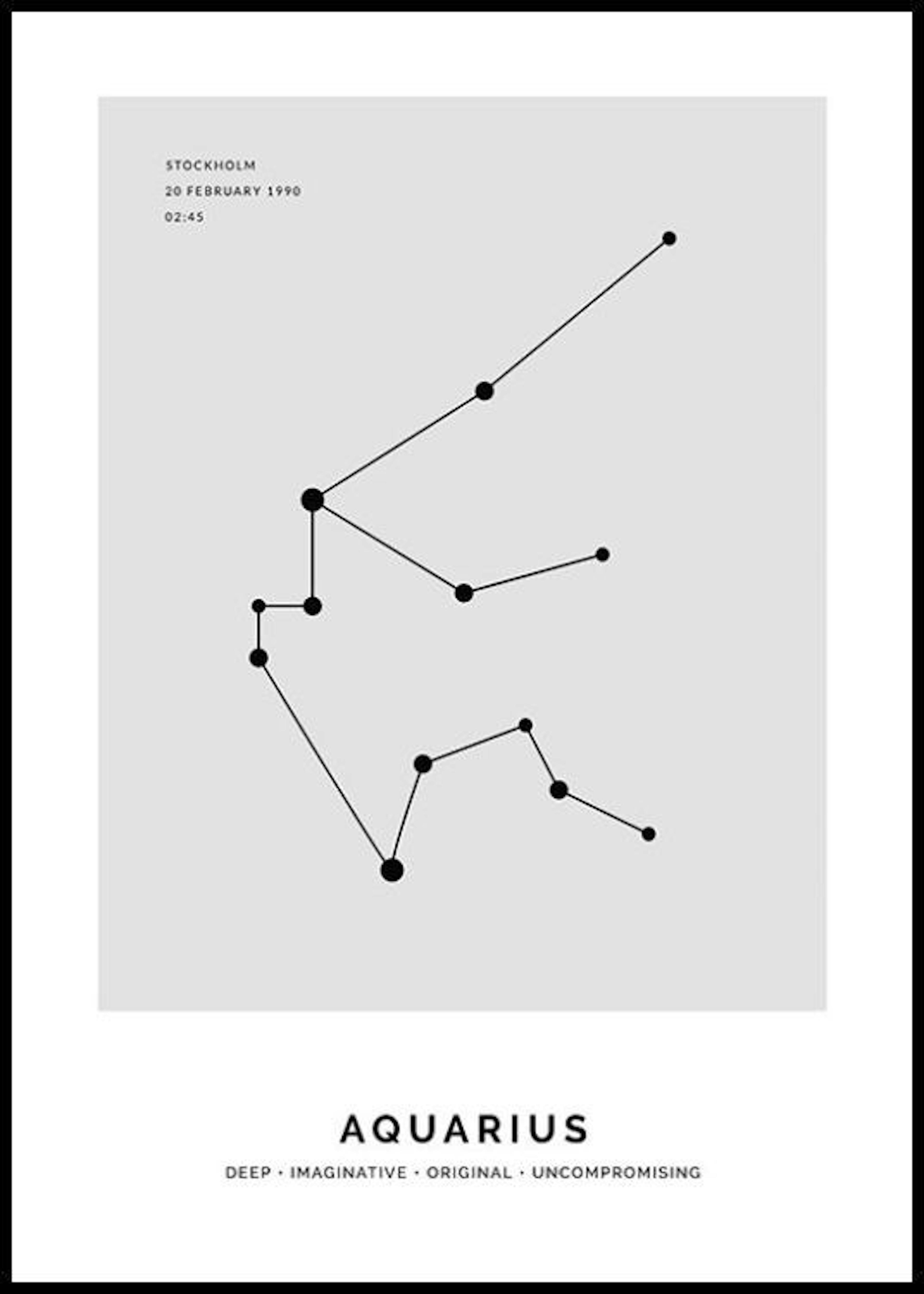 Constellation Gris Verseau Poster Personnalisé thumbnail