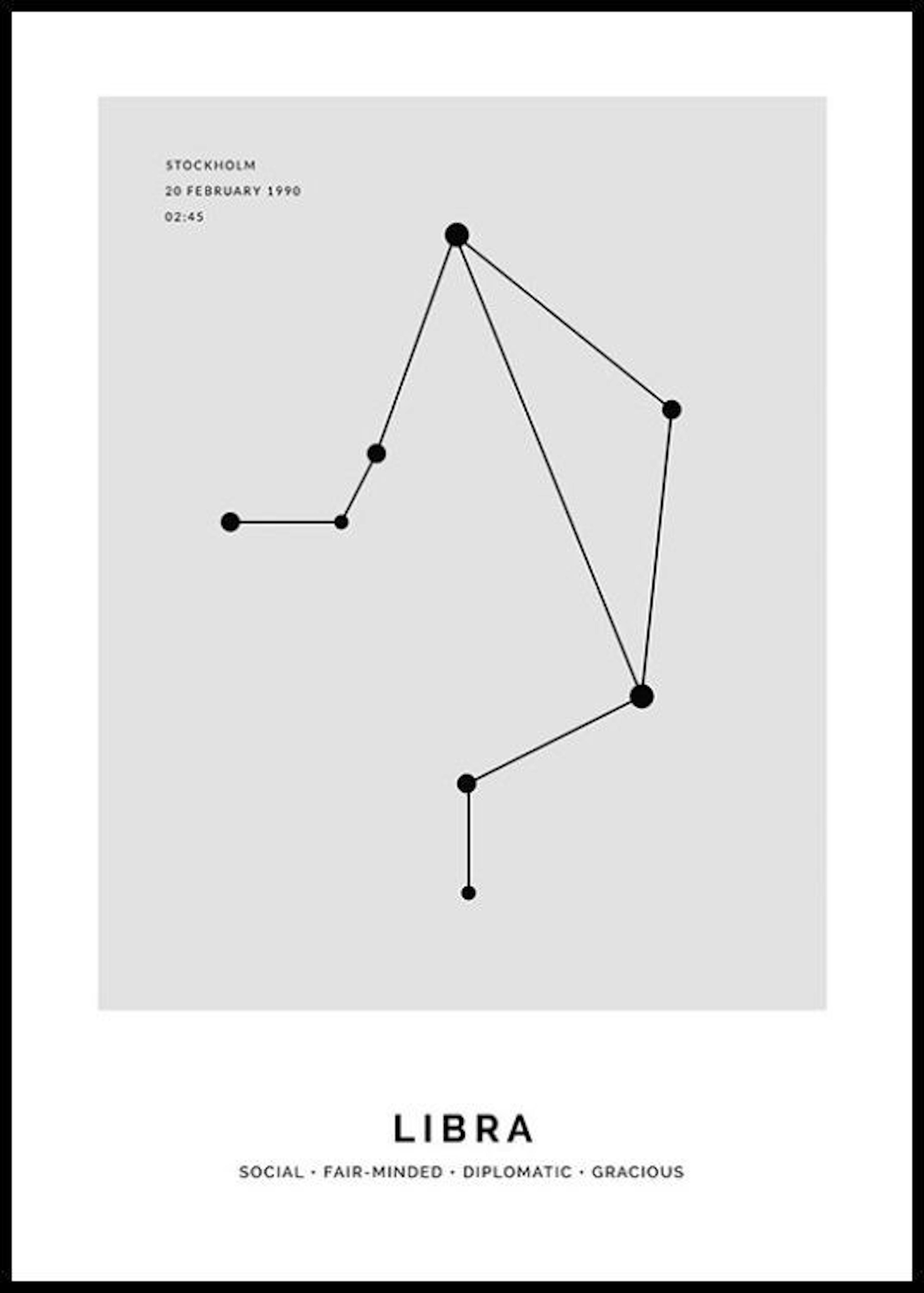 Constellation Grey Libra persoonlijke poster 0
