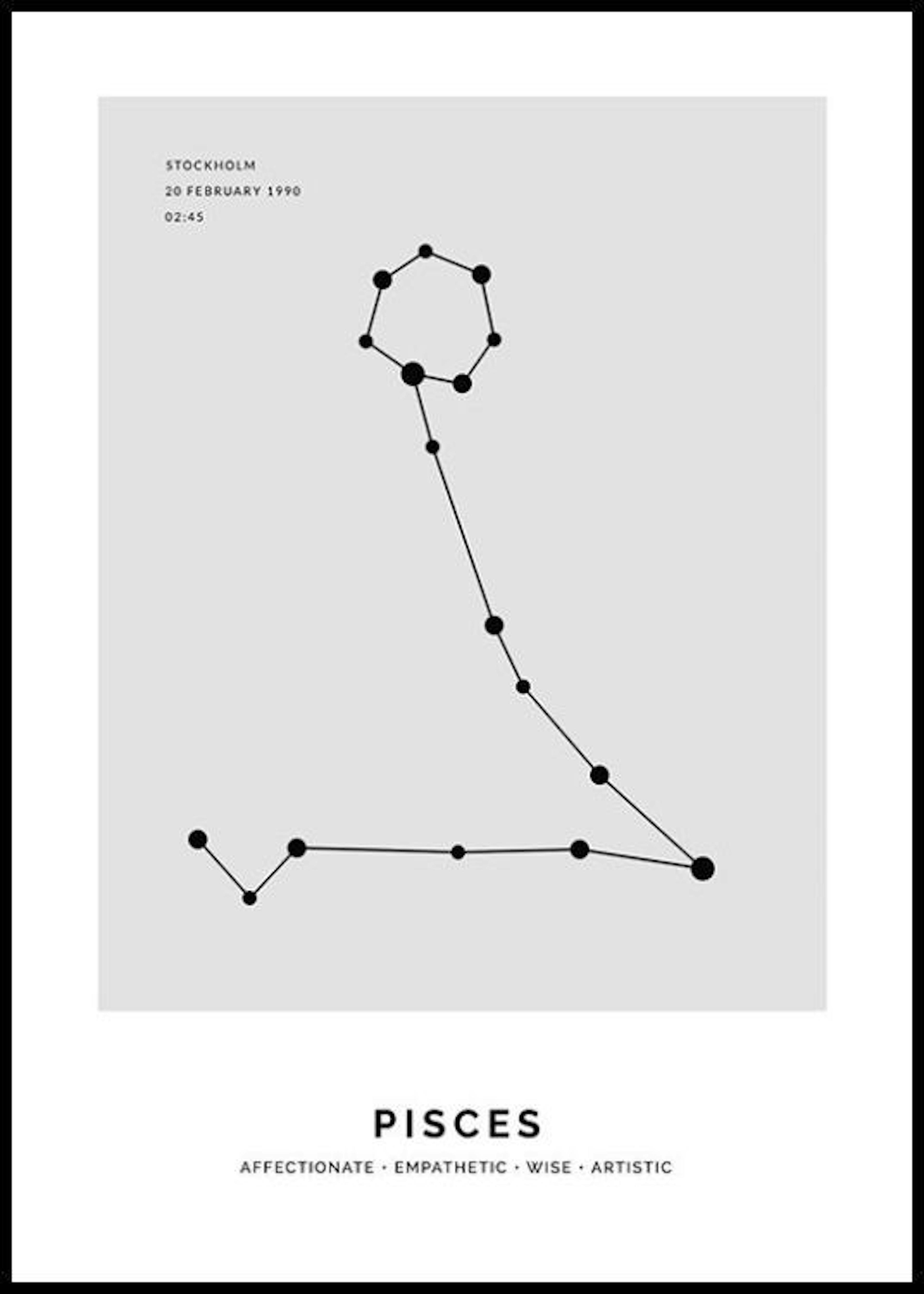 Constellation Grey Pisces persoonlijke poster 0