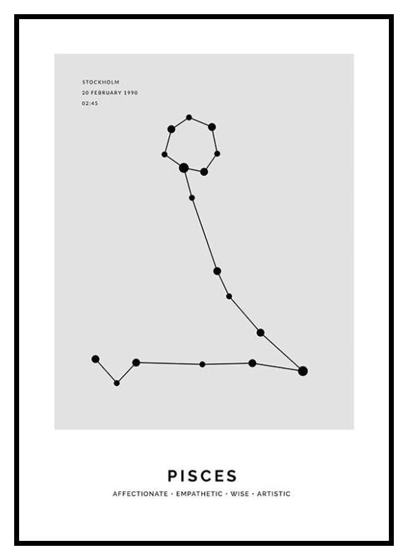 Prints Constellation Grey Pisces Personal Poster (30x40 cm) - Poster Store