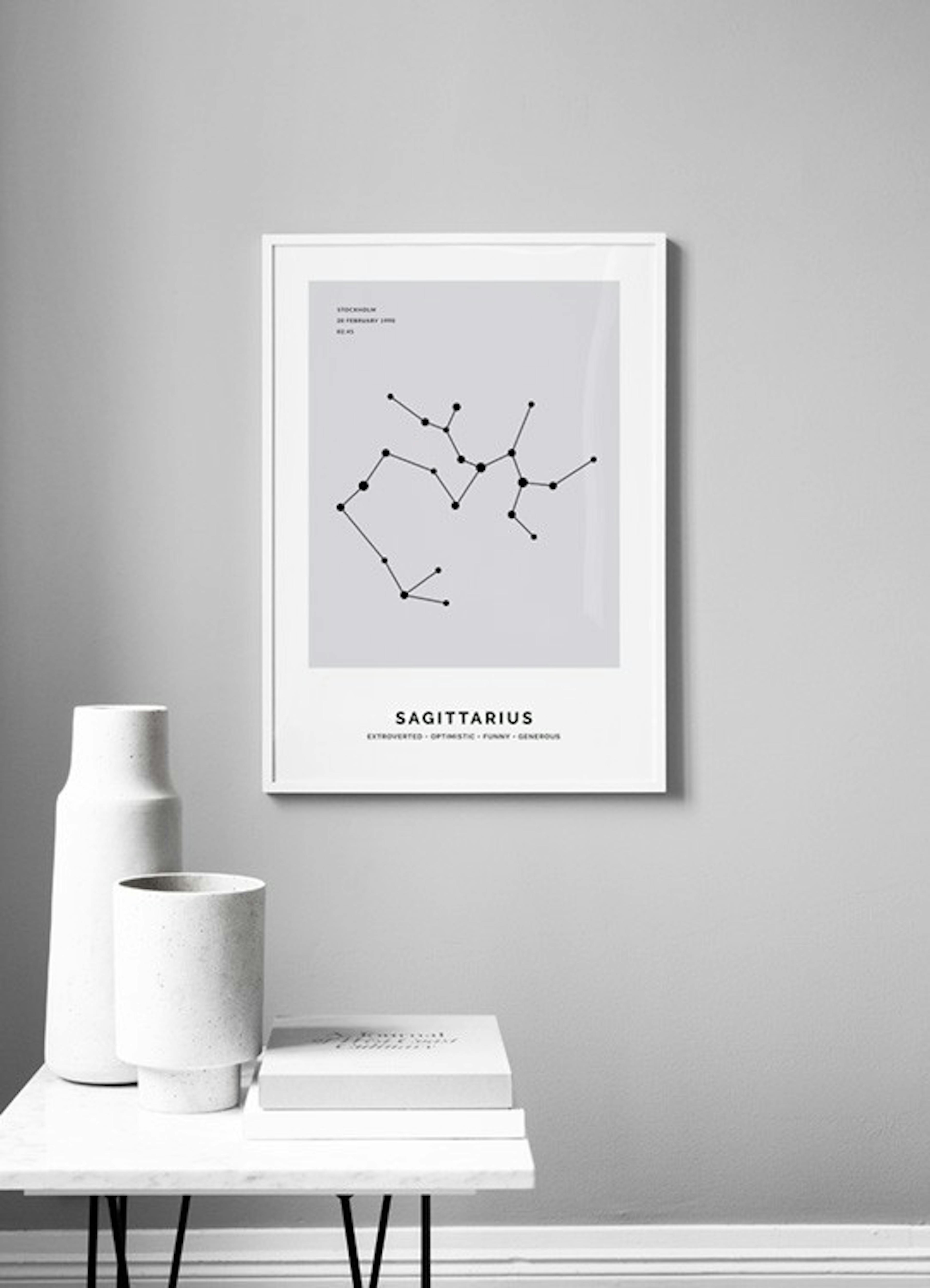 Constellation Grey Sagittarius persoonlijke poster thumbnail