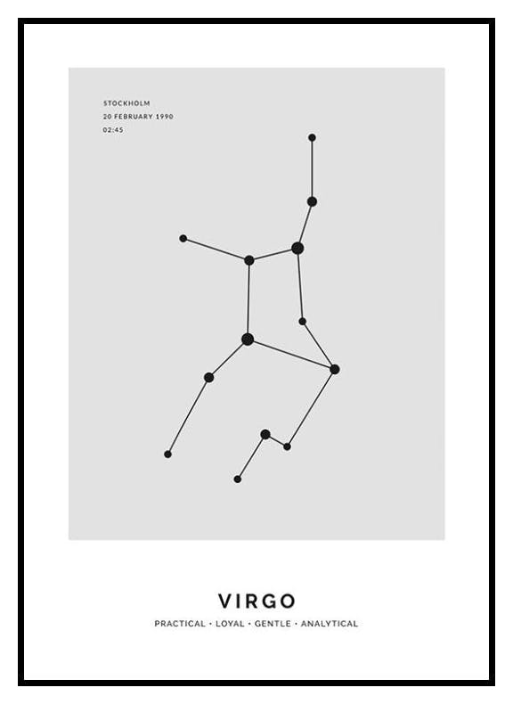 Constellation Grey Virgo Personal Poster (30x40 cm) - Poster Store