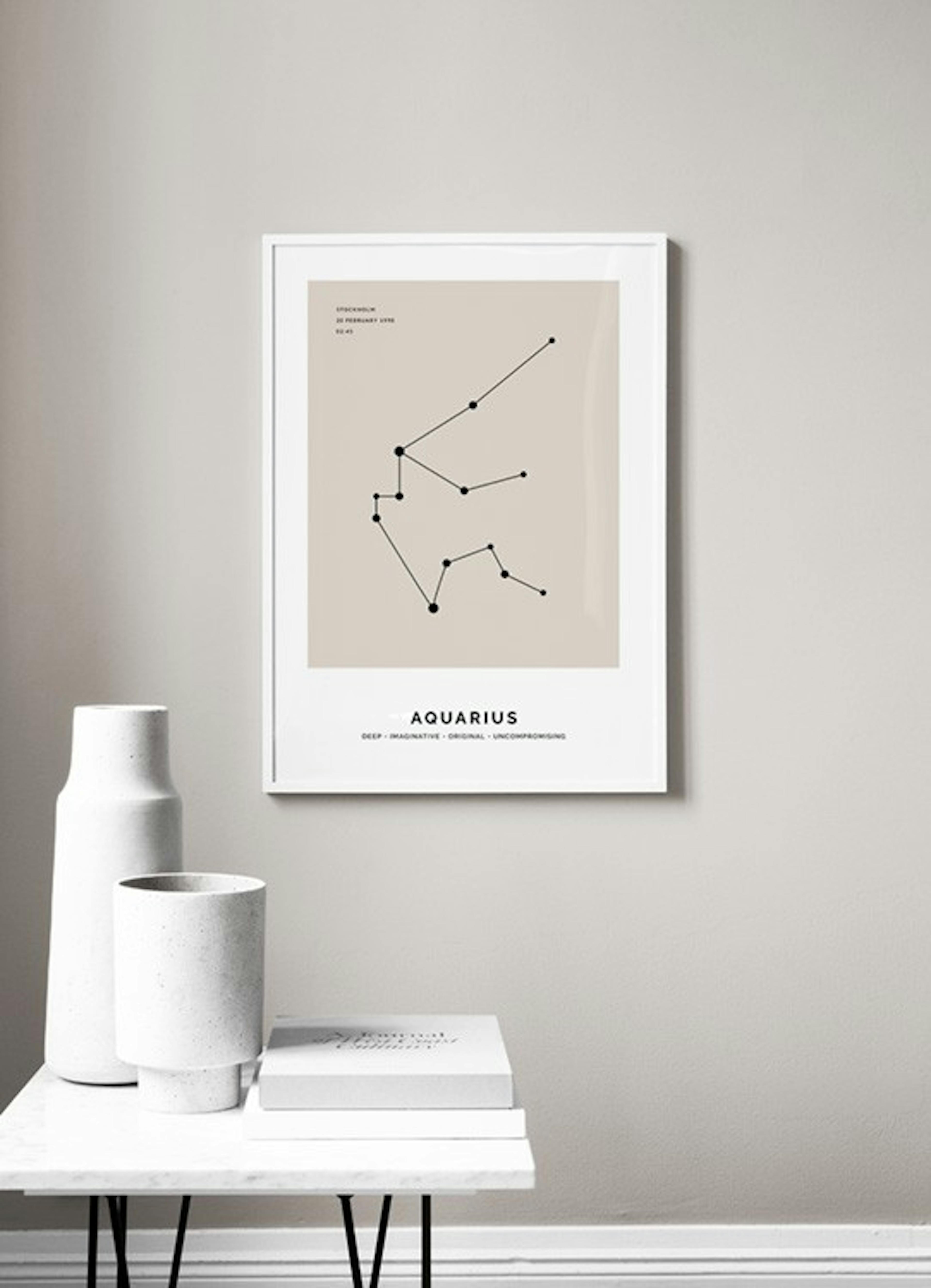 Constellation Beige Aquarius persoonlijke poster thumbnail