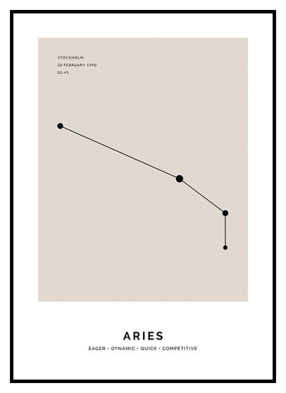 Constellation Beige Bélier Poster Personnalisé (30x40 cm) - Poster Store
