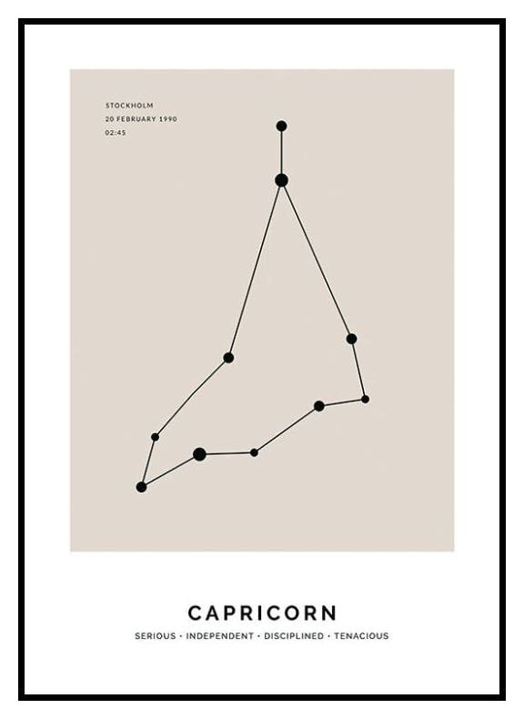 Constellation Beige Capricorne Poster Personnalisé (30x40 cm) - Poster Store