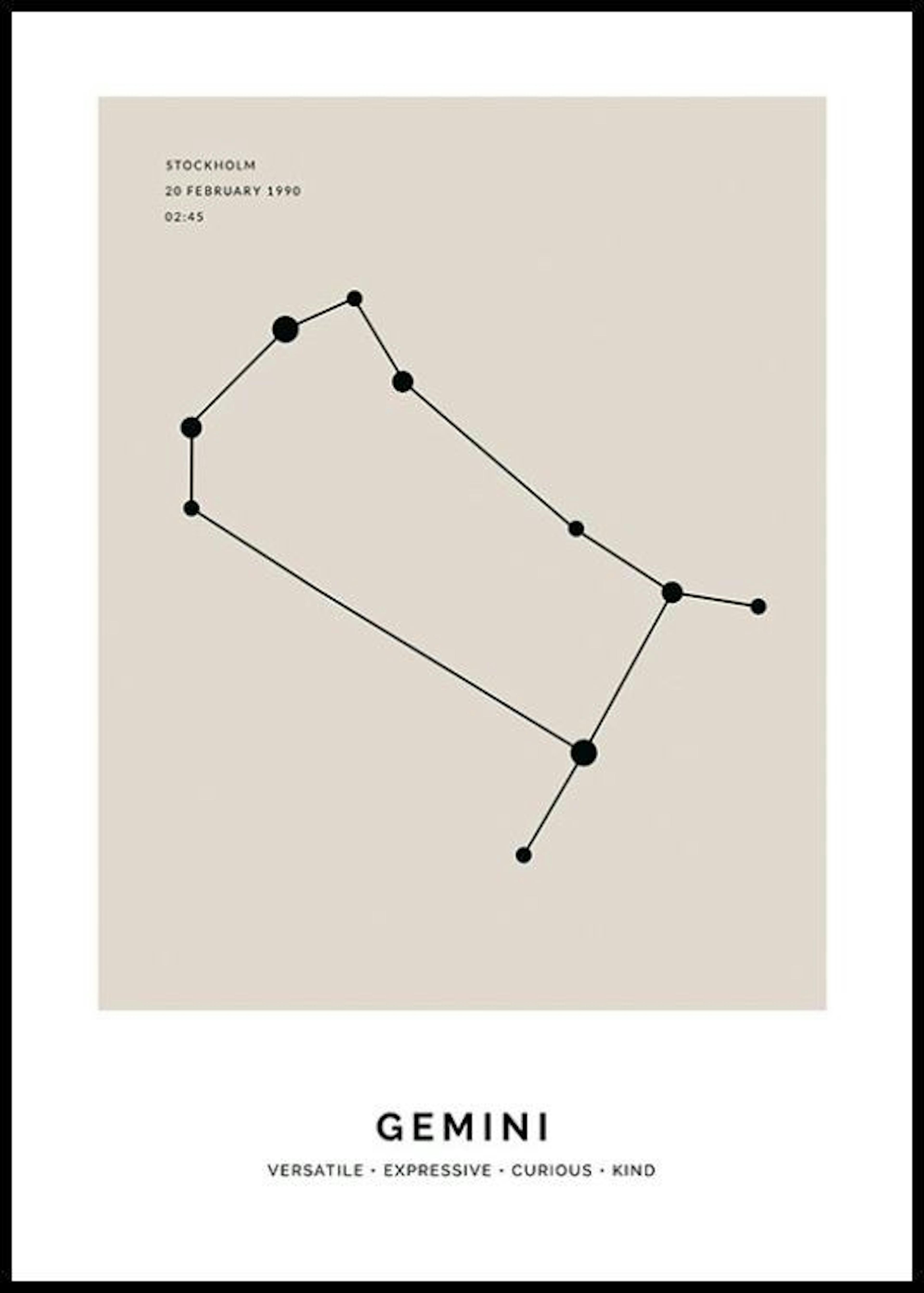 Constellation Beige Gemini Personal Poster thumbnail