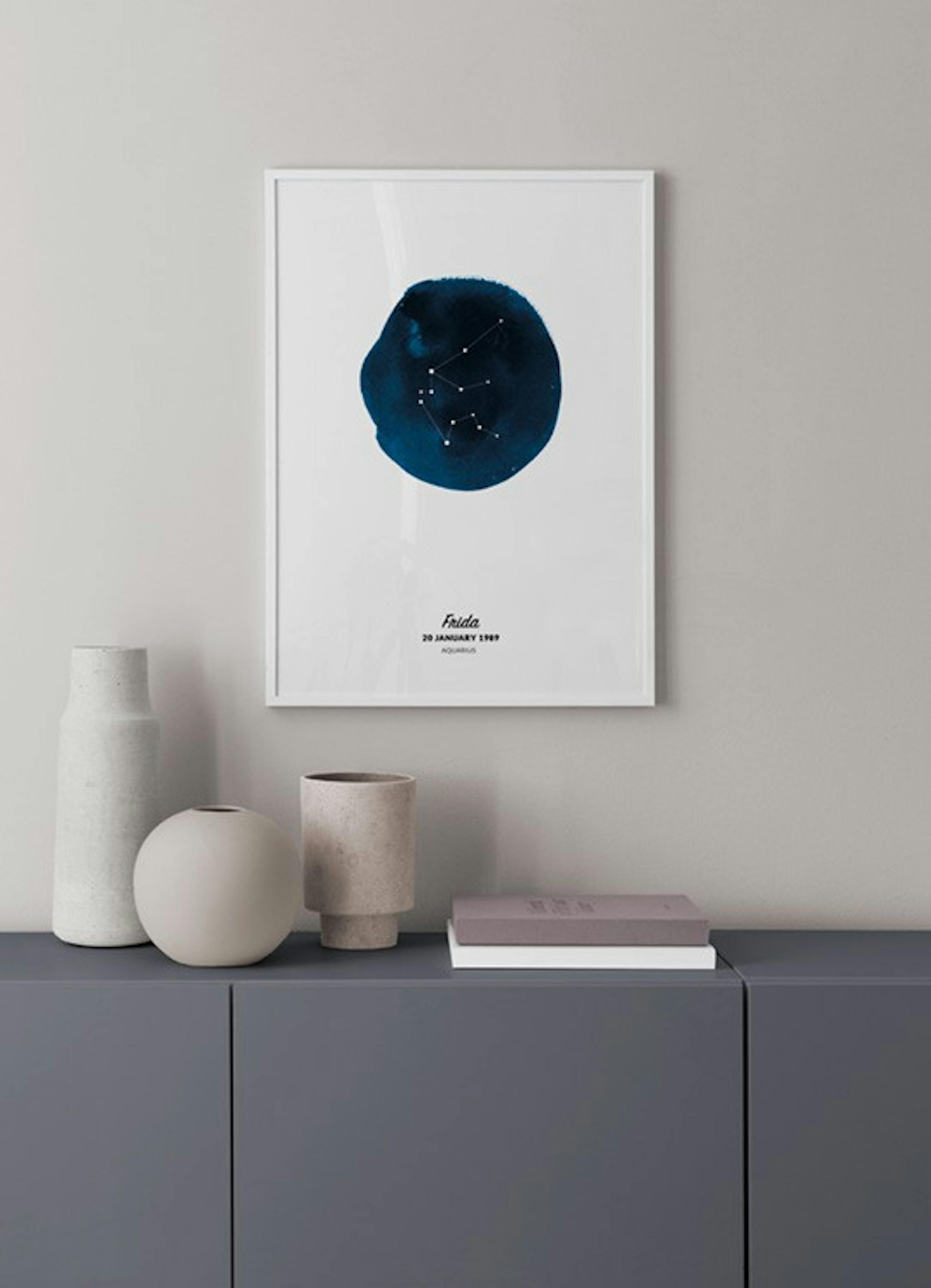 Segno zodiacale Acquario poster personalizzato thumbnail