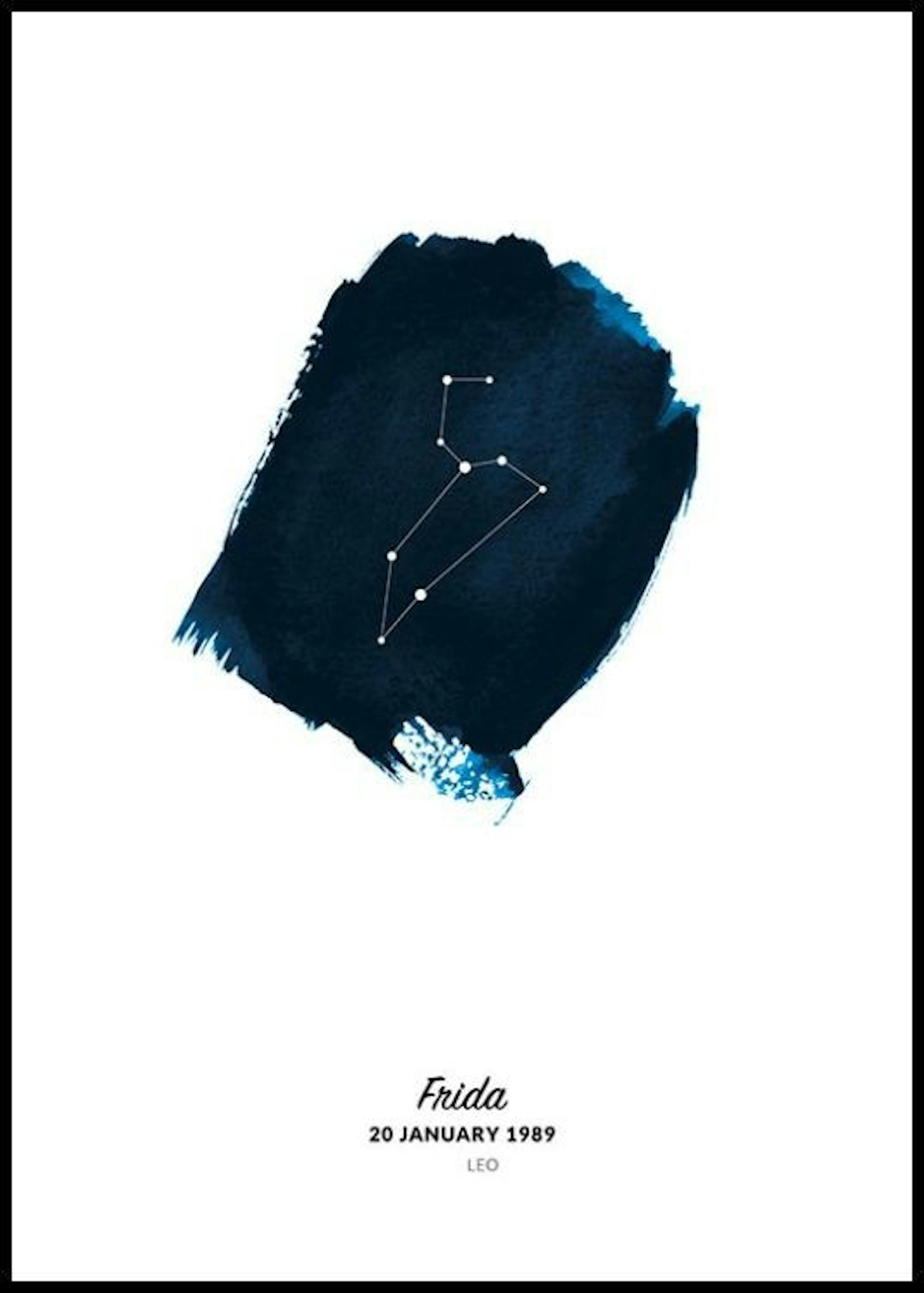Stjernetegn Leo personlig plakat thumbnail