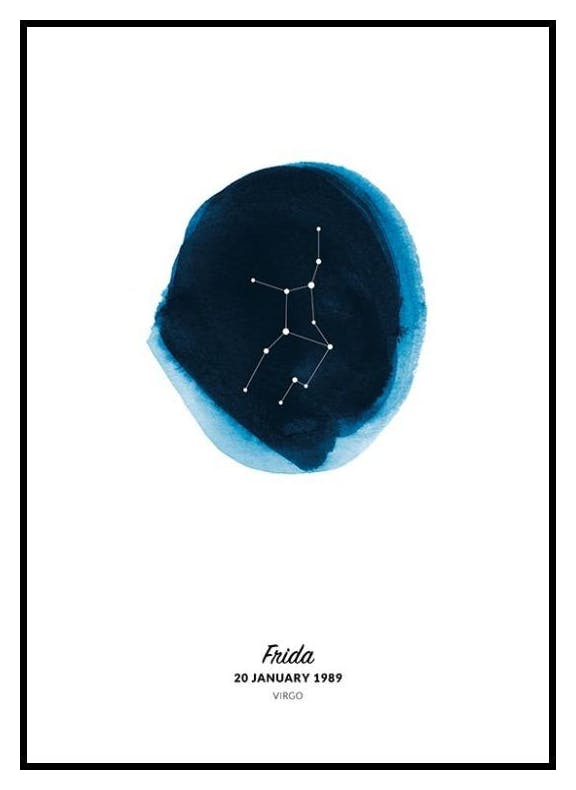 Znak zodiaku Panna Plakat Personalizowany (50x70 cm) - Poster Store