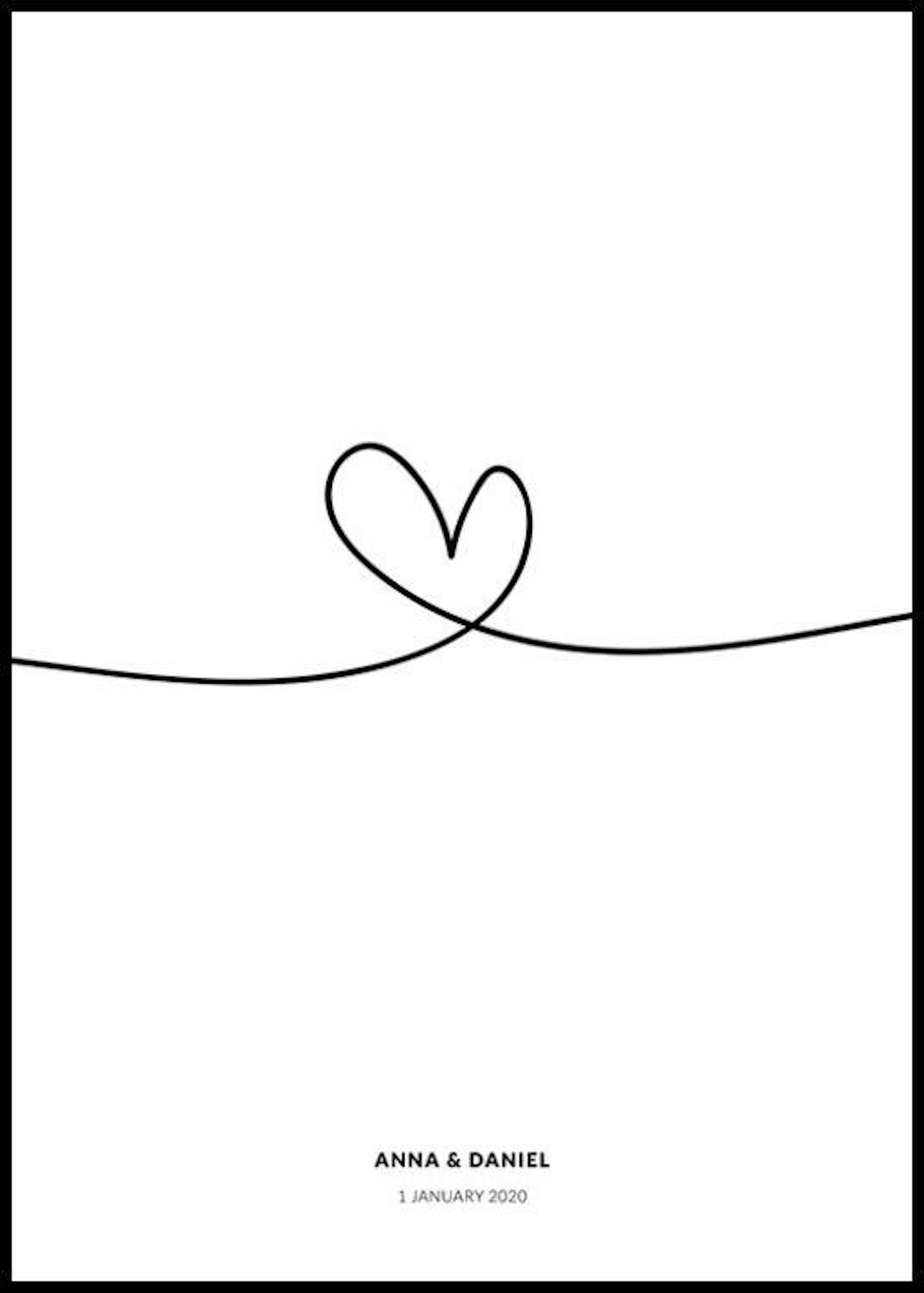 Line Heart persoonlijke poster thumbnail