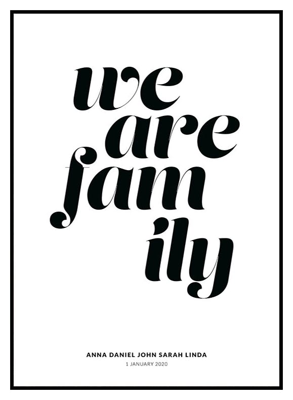We Are Family Personalisiert Poster (50x70 cm) - Poster Store