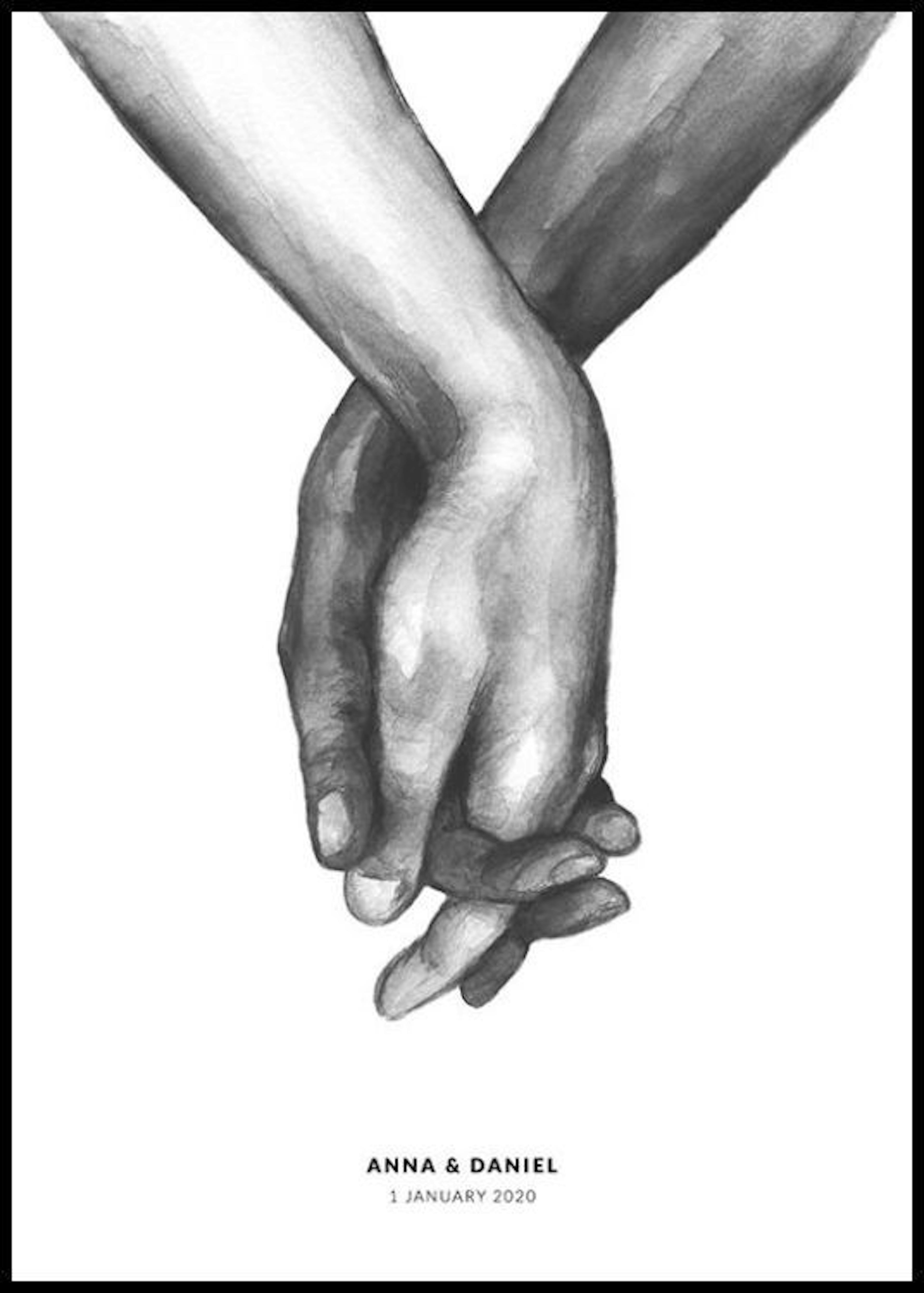 Akvarell Händer Personlig Poster 0