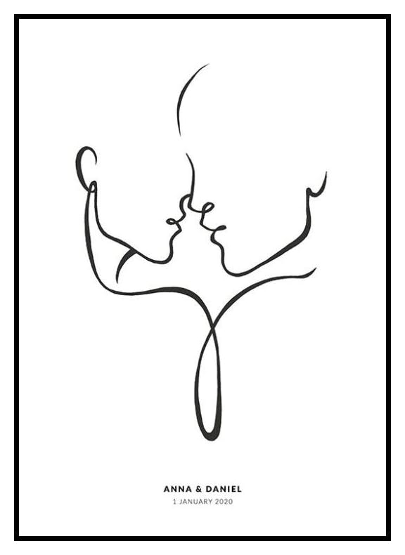 Nästan En Kyss Personlig Poster (50x70 cm) - Poster Store