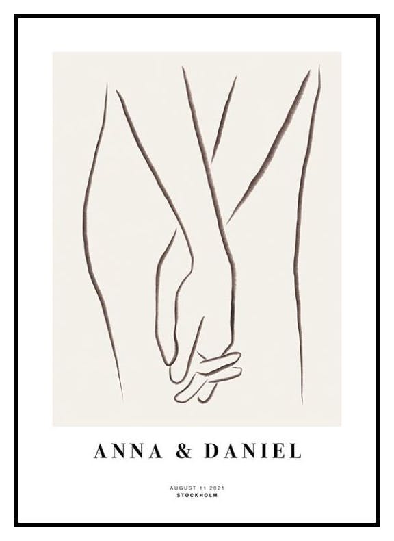 Händchenhalten Personalisiert Poster (30x40 cm) - Poster Store