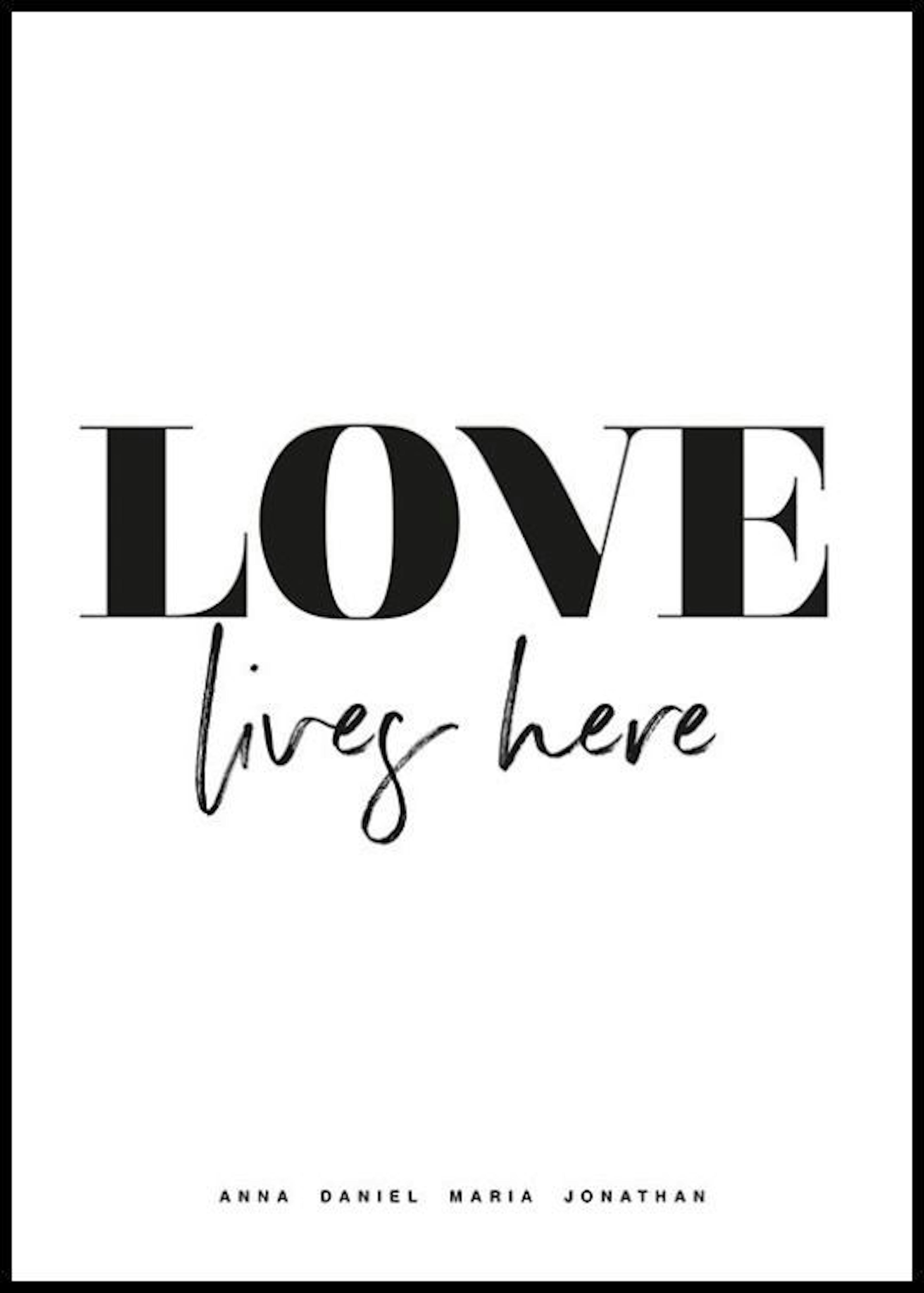 Love Lives Here No2 Personalisiert Poster thumbnail