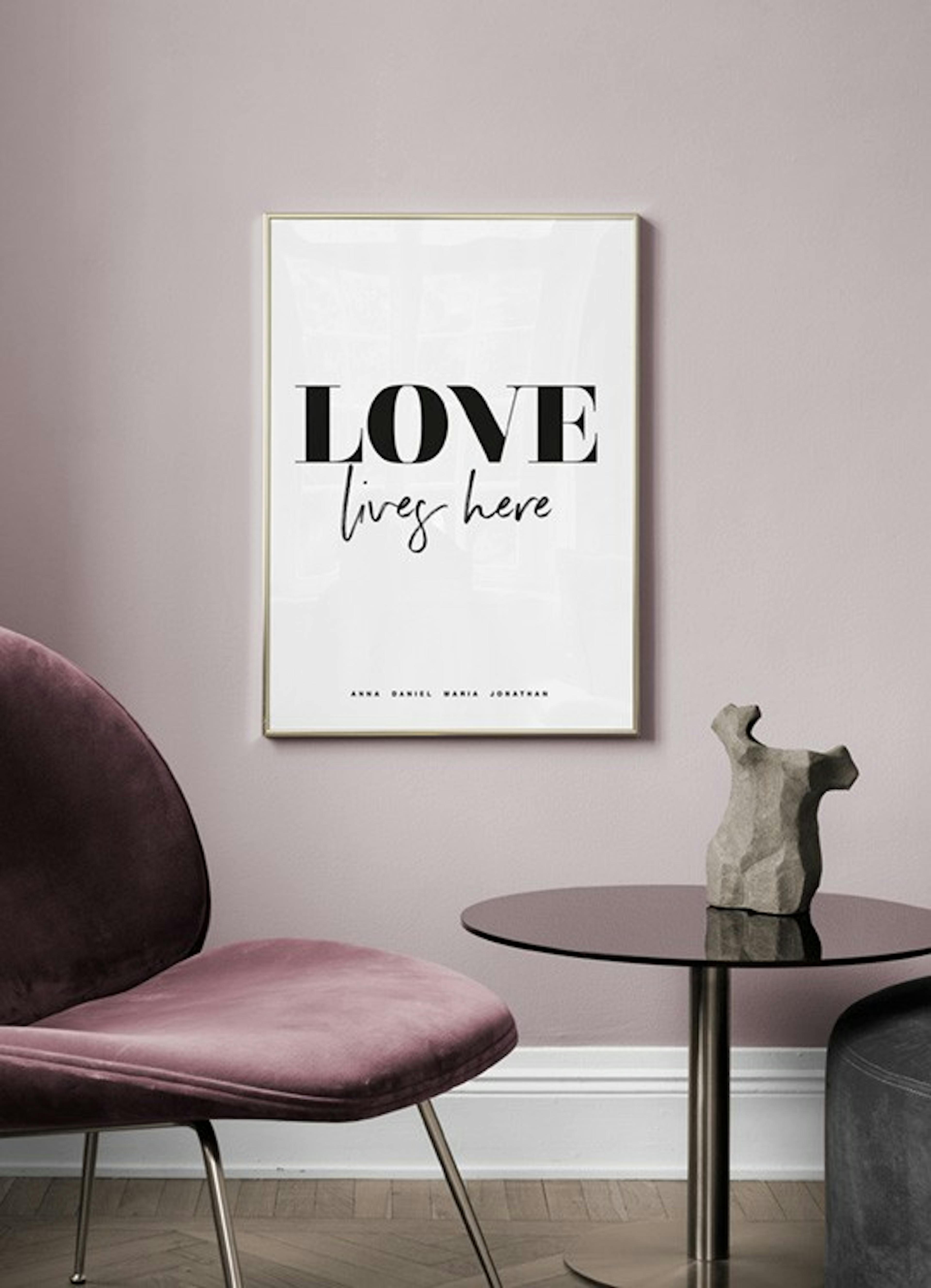 Love Lives Here No2 Personalisiert Poster thumbnail