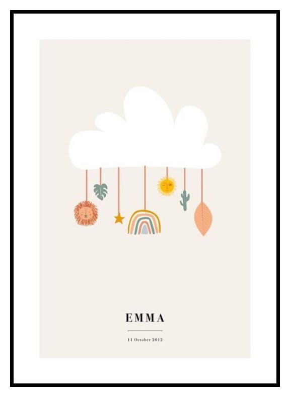 Mobile Nuageux Poster Personnalisé (30x40 cm) - Poster Store