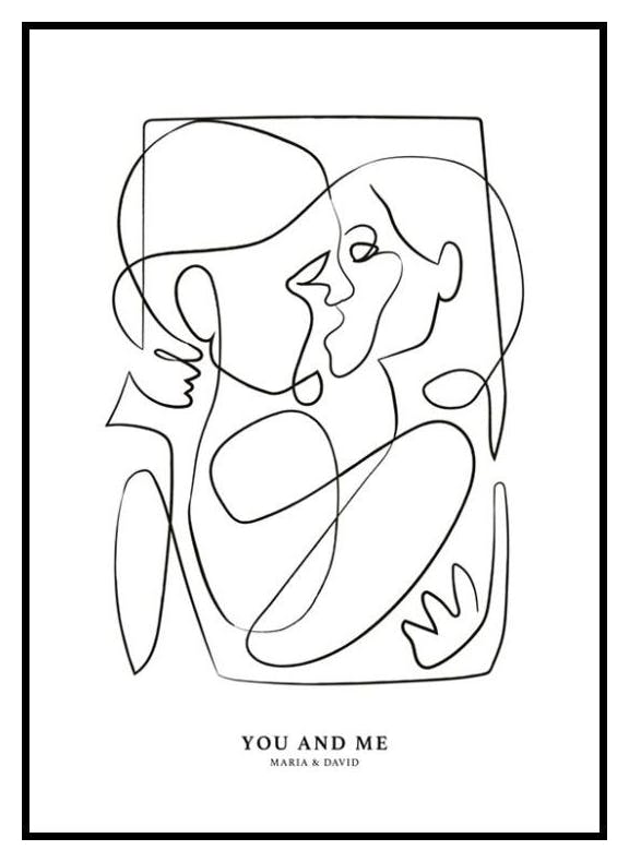 Abstract Figures No2 BW, persoonallinen juliste (30x40 cm) - Poster Store