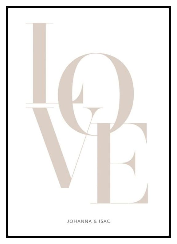 Miłość Beż Plakat Personalizowany (30x40 cm) - Poster Store