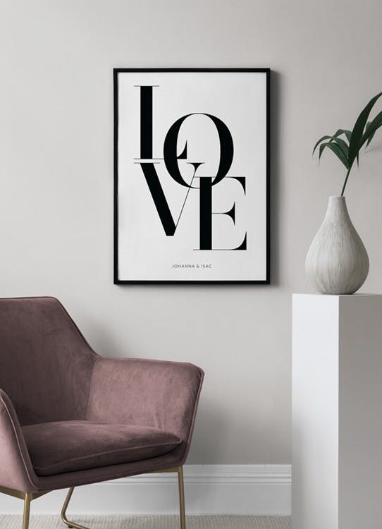 Love BW Personal Poster (30x40 cm) - Poster Store