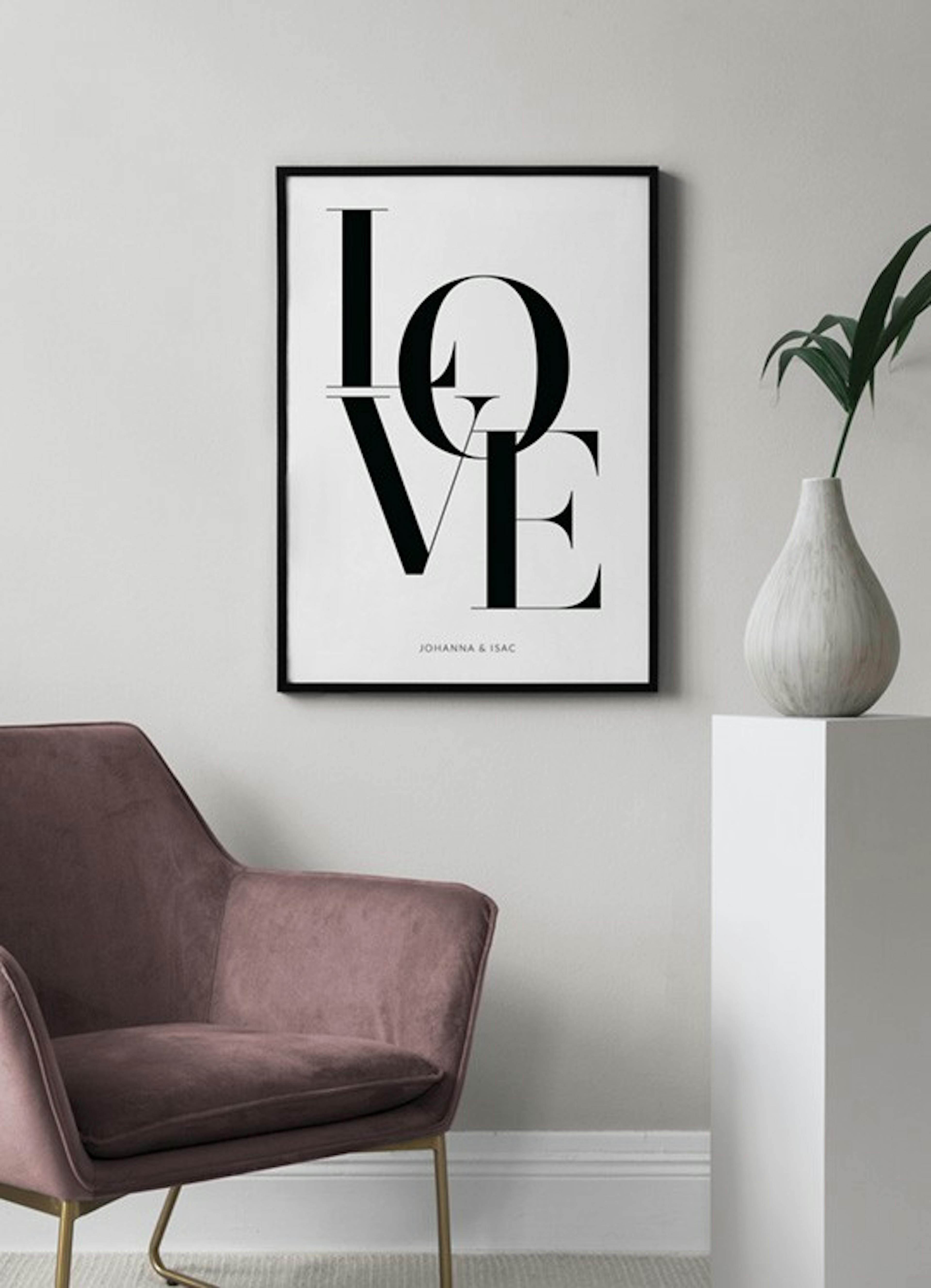 Amore bianco e nero poster personalizzato thumbnail