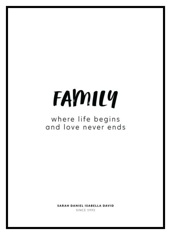 Rodzina Nr 2 Plakat Personalizowany (30x40 cm) - Poster Store