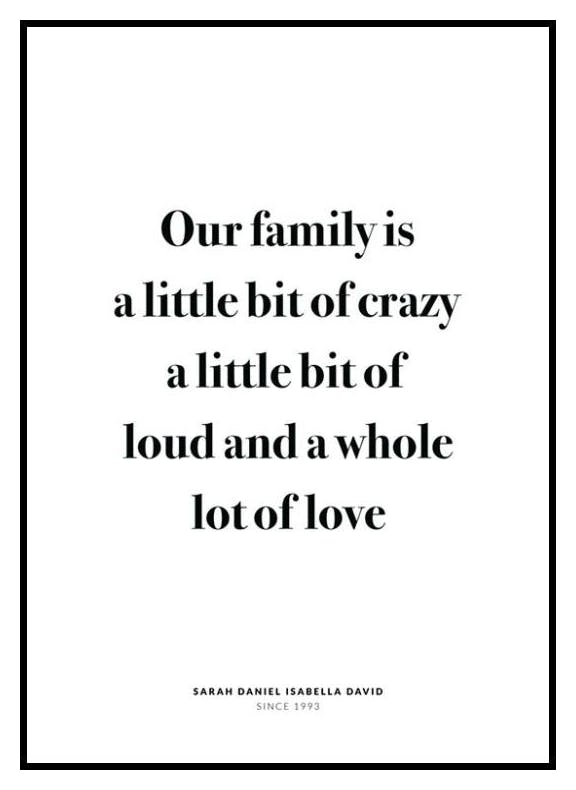 Crazy Family persoonlijke poster (50x70 cm) - Poster Store