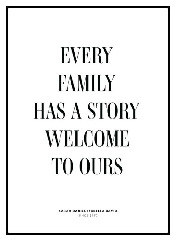 Familjeberättelse No2 Personlig Poster (30x40 cm) - Poster Store