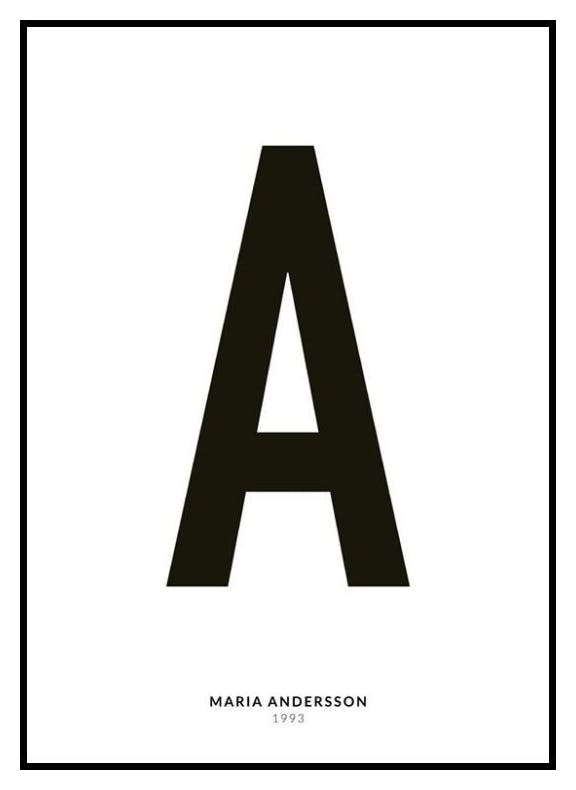 Ma Lettre A Poster Personnalisé (50x70 cm) - Poster Store